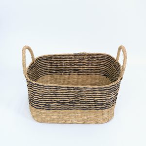 SET 2 storage baskets made of eco-friendly hand-woven water hyacinth with rectangular handles